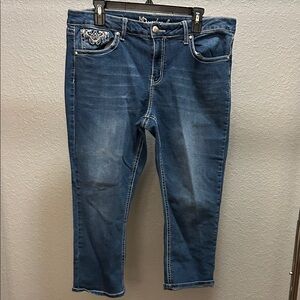 Women’s Blue Denim Jeans With Designs